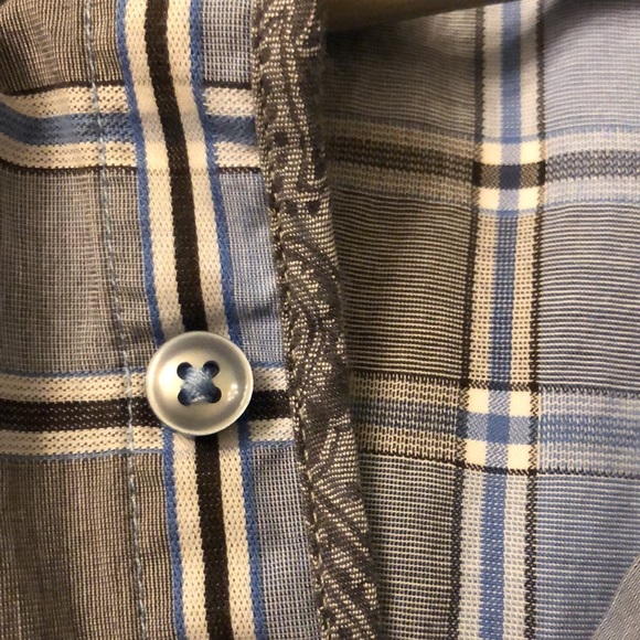 Tasso Elba Plaid Dress Shirt Medium - Picture 9 of 9